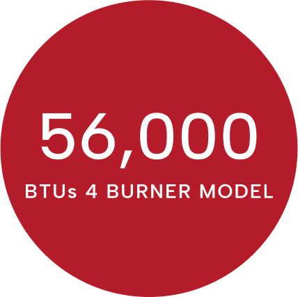 56000 BTUs 4 BURNER MODEL