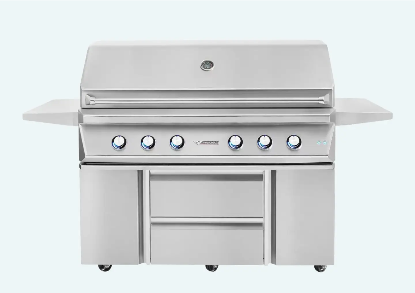 Twin Eagles 54-Inch 4-Burner Gas Grill with Sear Zone & Two Infrared Rotisserie Burners On Deluxe Cart