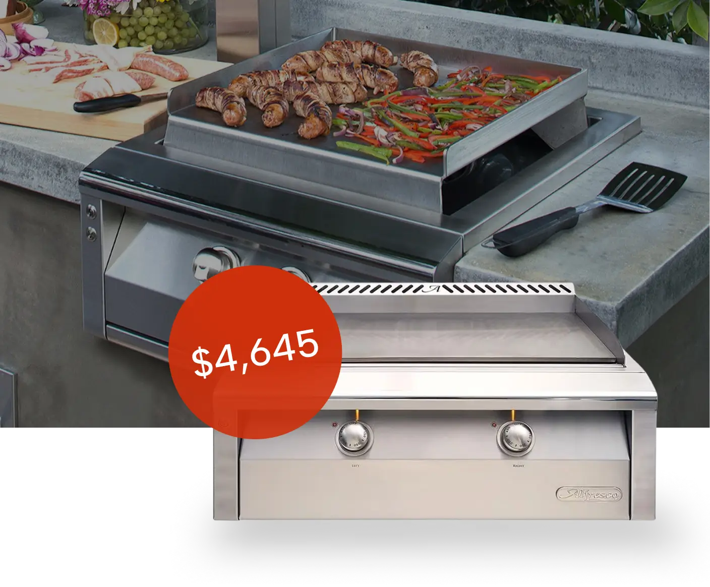 Alfresco 30-Inch Dual Zone Thematically Controlled Gas Griddle-img