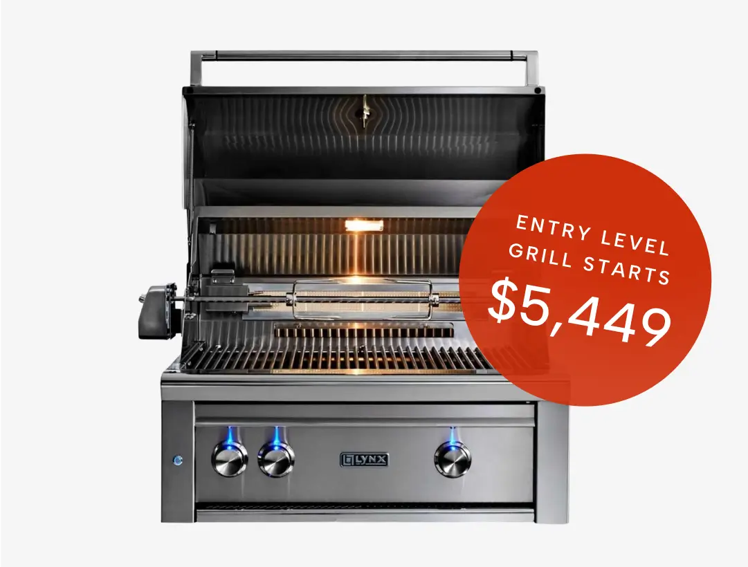 Lynx Professional 30-Inch Built-In Gas Grill with One Infrared Trident Burner and Rotisserie