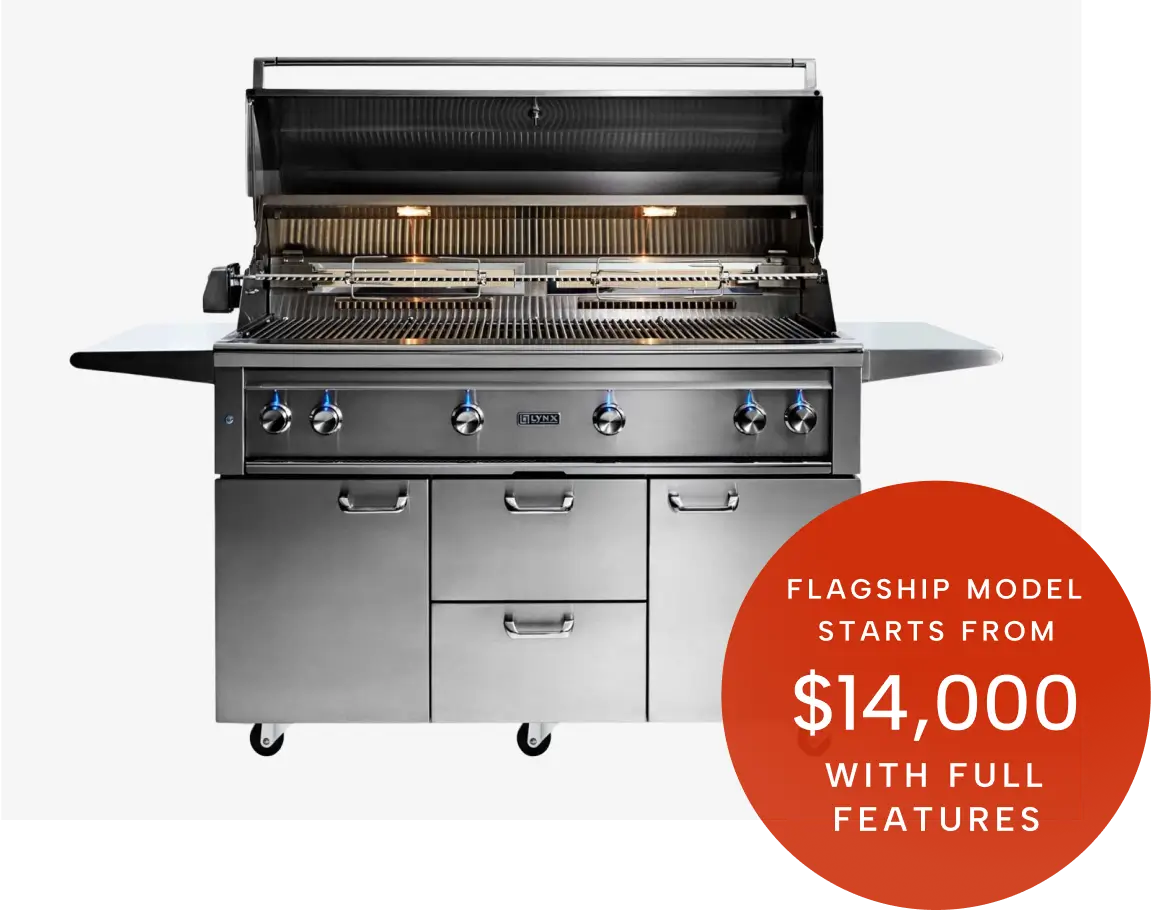 Lynx Professional 54-Inch Propane Gas Grill With One Infrared Trident Burner And Rotisserie and Lynx Smart Series Grills