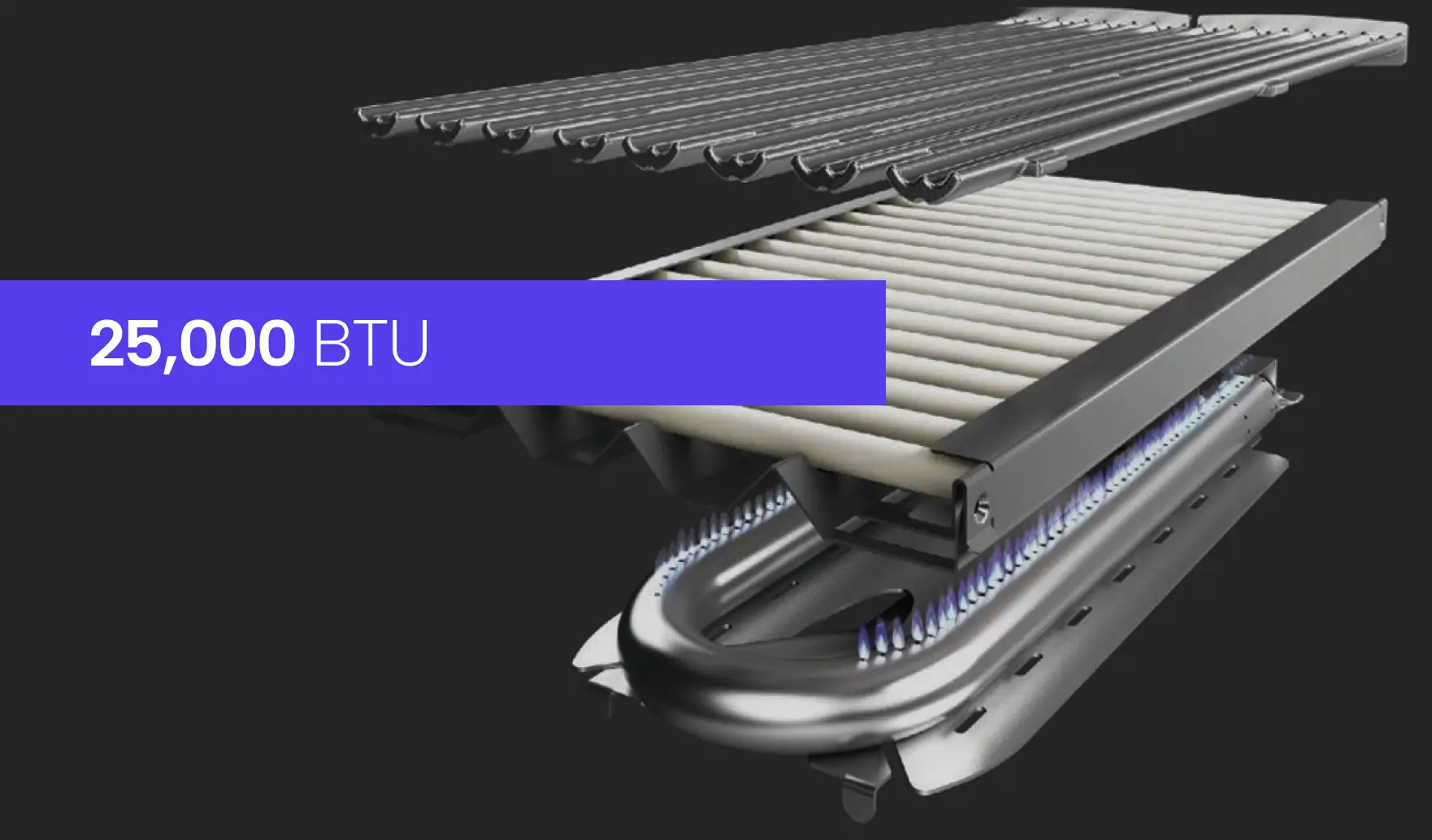 DCS Burner - 25000 BTU stainless steel U shaped burners