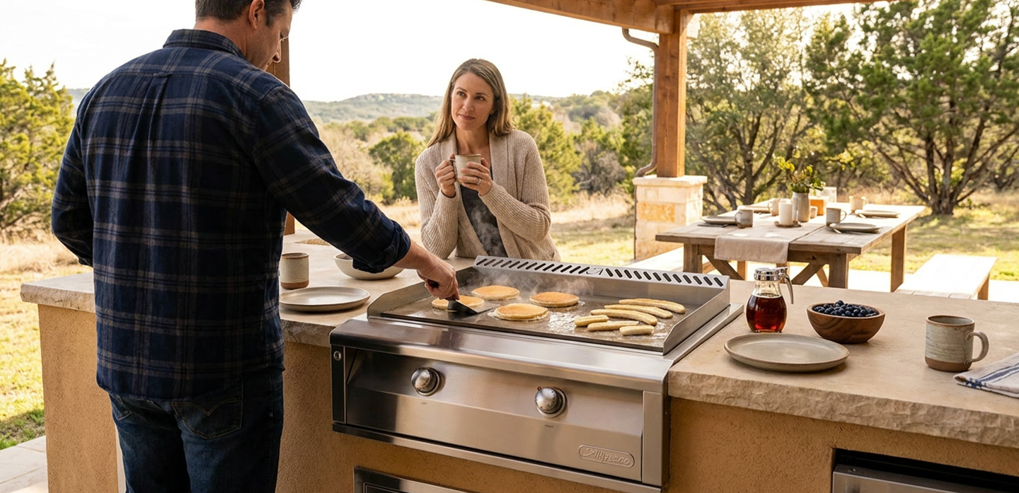 Alfresco griddle lifestyle image (built-in)