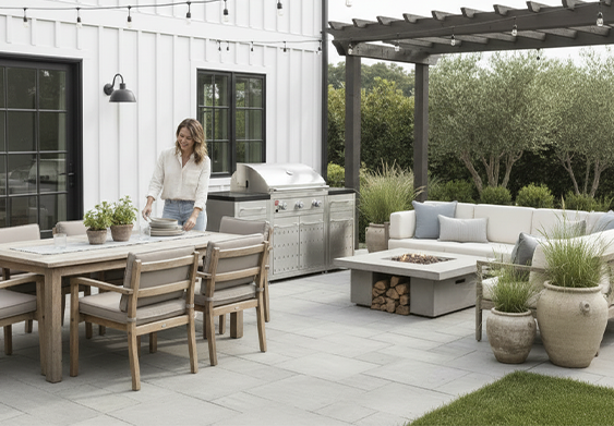Fuego pre-built kitchen island and outdoor kitchen area