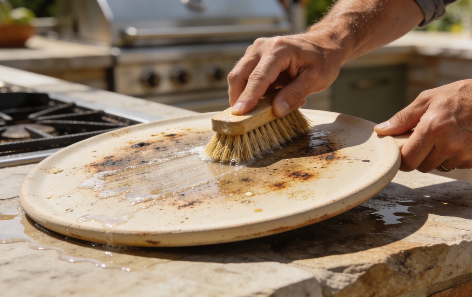brushing-pizza-oven