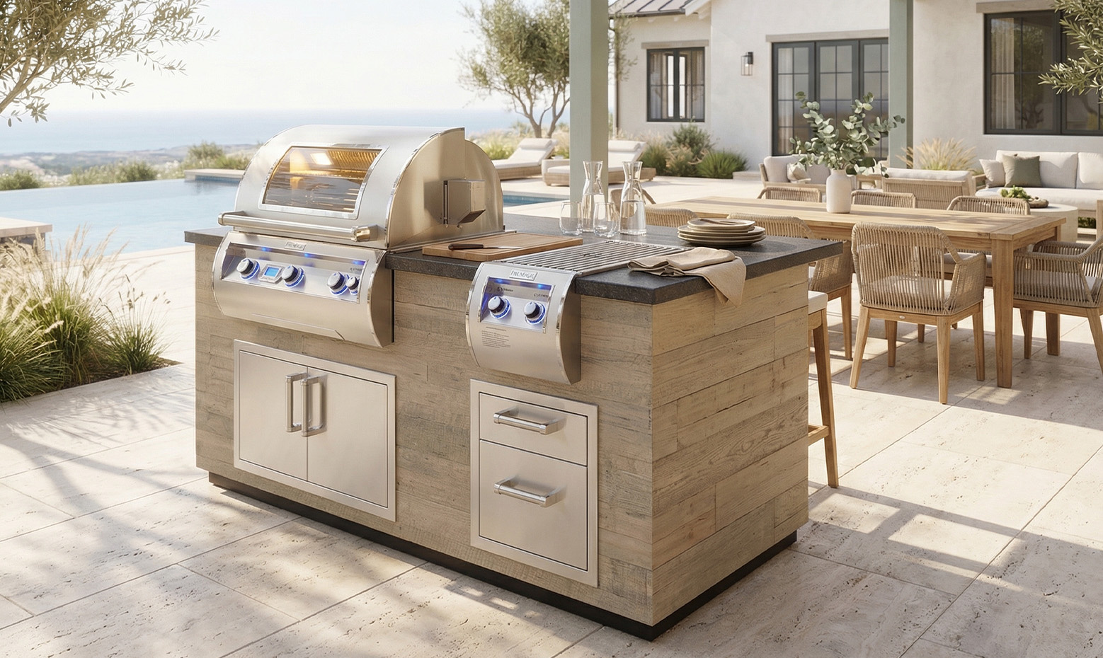Fire Magic pre-built grill island