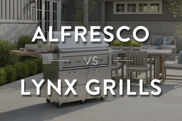 Alfresco Vs. Lynx Grills Feature Image showcasing a lynx grill