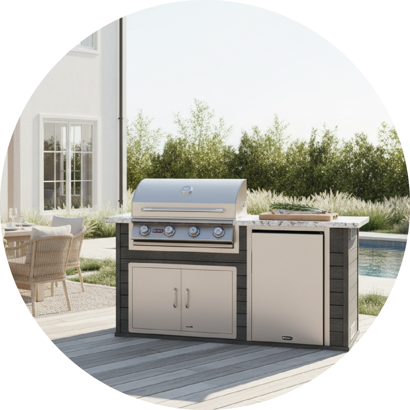 Customer pre-built Bull BBQ island