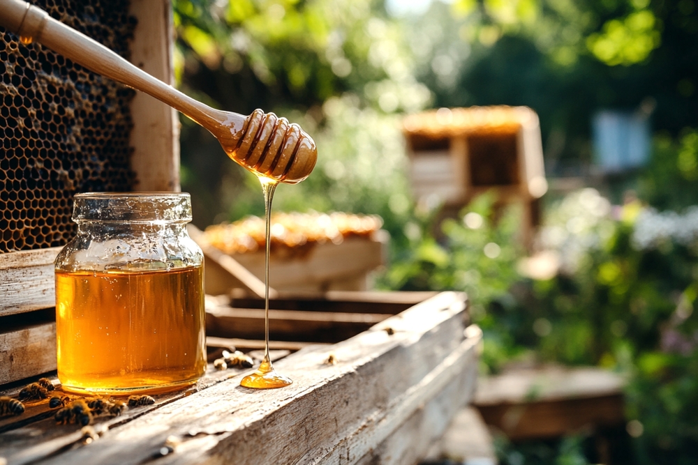 Photo,Of,Real,Honey,Still,On,The,Honey,Bee,Farm