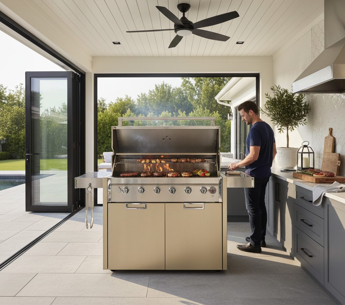 storing the grill indoors