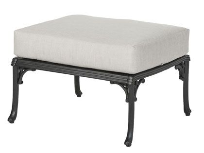 Gensun Michigan Cast Aluminum Ottoman with Optional Cushion