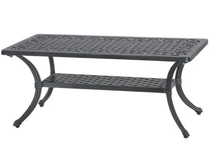 Gensun Michigan Cast Aluminum 21 X 42-Inch Rectangular Outdoor Patio Coffee Table