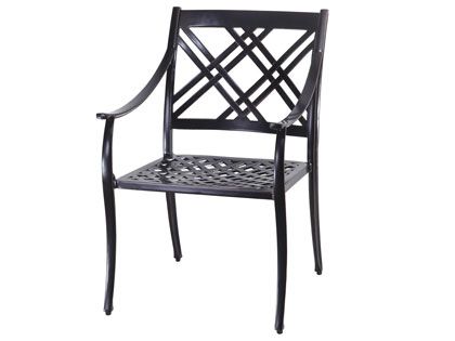 Gensun Edge Cast Aluminum Dining Arm Chair with Optional Seat Cushion