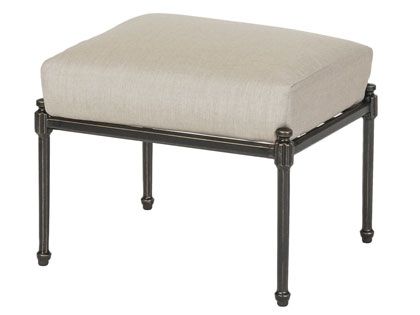 Gensun Morro Bay Cast Aluminum Ottoman with Optional Cushion