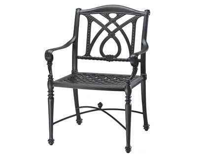 Gensun Grand Terrace Cast Aluminum Dining Arm Chair with Optional Seat Cushion