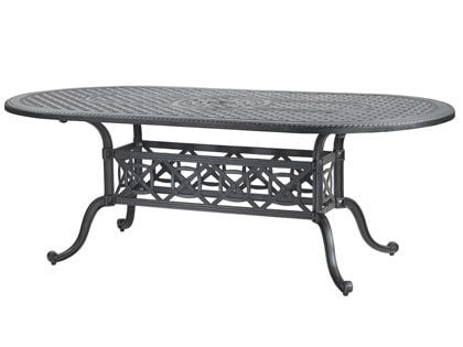 Gensun Grand Terrace Cast Aluminum 42 x 86-Inch Oval Outdoor Dining Table