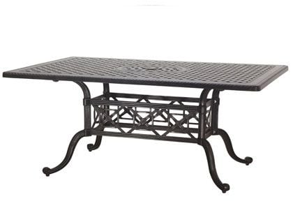Gensun Grand Terrace Cast Aluminum 42 x 63-Inch Rectangular Outdoor Dining Table