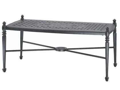 Gensun Grand Terrace Cast Aluminum 24 x 48-Inch Rectangular Outdoor Patio Coffee Table