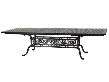 Gensun Grand Terrace Cast Aluminum Extendable 44 x 74 / 114-Inch Rectangular Outdoor Dining Table