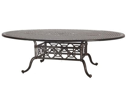 Gensun Grand Terrace Cast Aluminum 60 x 80-Inch Oval Outdoor Dining Table