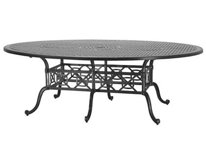 Gensun Grand Terrace Cast Aluminum 72 x 102-Inch Oval Outdoor Dining Table
