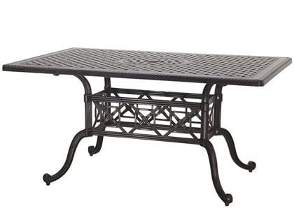 Gensun Grand Terrace Cast Aluminum 42 x 72-Inch Rectangular Outdoor Bar Height Table