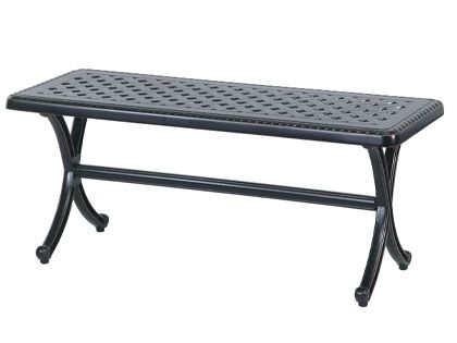 Gensun Grand Terrace 42-Inch Cast Aluminum Backless Patio Bench with Optional Seat Cushions