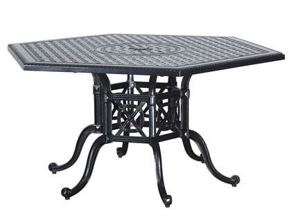 Gensun Grand Terrace Cast Aluminum 62-Inch Hexagon Outdoor Dining Table