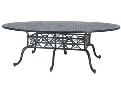 Gensun Grand Terrace Cast Aluminum 72 x 102-Inch Oval Outdoor Bar Height Table