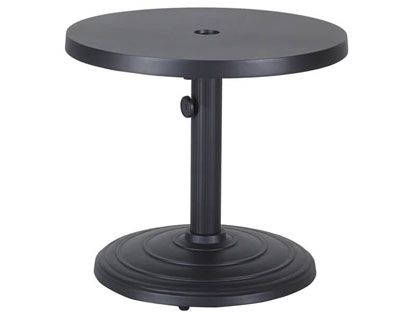 Gensun Meridian Cast Aluminum 24-Inch Round Umbrella Outdoor Patio End Table with 50 Lb. Base