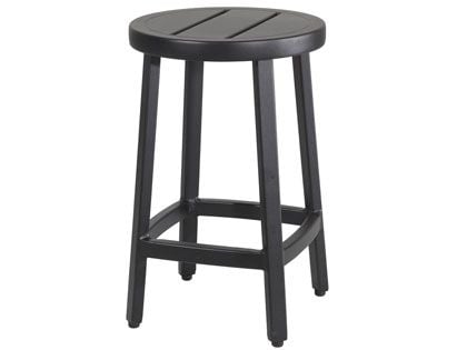Gensun Plank Cast Aluminum Balcony Height Stool with Optional Seat Cushion