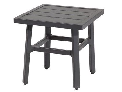 Gensun Plank Cast Aluminum 21-Inch Square Outdoor Patio End Table