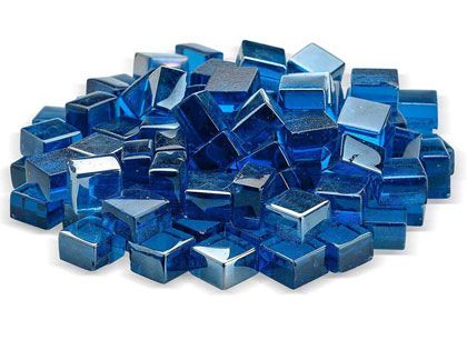 Warming Trends 1/2-in Pacific Blue Luster Fire Glass Cubes - 10 Lbs