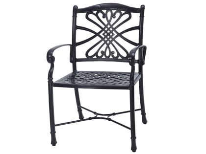 Gensun Bella Vista Cast Aluminum Dining Arm Chair with Optional Seat Cushion