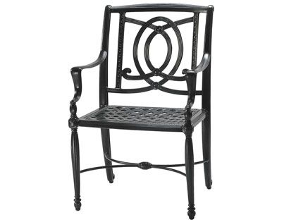 Gensun Bel Air Cast Aluminum Dining Arm Chair with Optional Seat Cushion