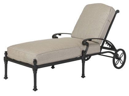 Gensun Florence Cast Aluminum Outdoor Patio Chaise Lounger