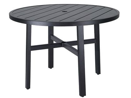 Gensun Plank Cast Aluminum 44-Inch Round Outdoor Dining Table