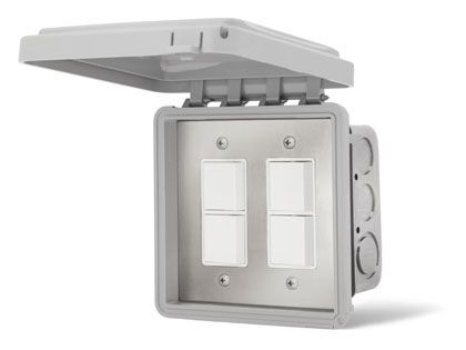 Infratech Flush Mount In-Wall Weatherproof Dual Stacked Duplex Switch