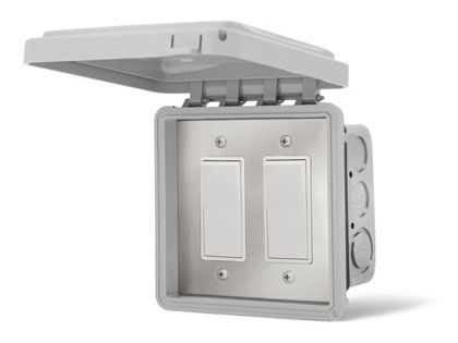 Infratech Dual On/Off Flush Mount Switch With Gang Box And Weatherproof Cover