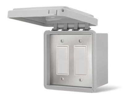 Infratech Dual On/Off Surface Mount Switch With Gang Box And Weatherproof Cover