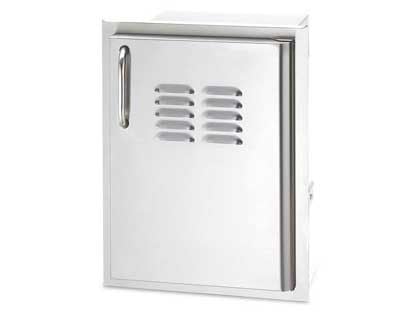 AOG 14-Inch Left Hinged Single Access Door With Tank Tray & Louvers - Vertical