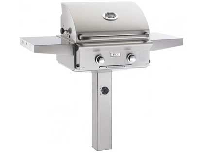 AOG L-Series 24-Inch 2-Burner Gas Grill On In-Ground Post 