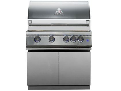 Whistler 32-Inch 4-Burner Built-In Gas Grill  on Stainless Steel Cabinet With Rear Infrared Burner, Grill Lights, Rotisserie Kit & Cover
