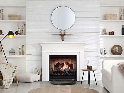 SimpliFire Inception 36-inch Electric Fireplace with Wescott Mantel & Folio Decorative Front