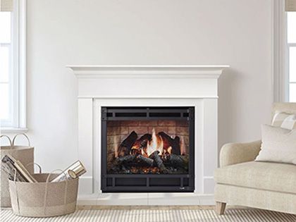 SimpliFire Inception 36-inch Electric Fireplace with Wescott Mantel & Halston Decorative Front