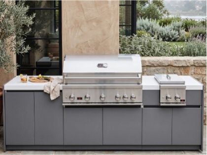 Whistler 5-Burner 104 x 28-Inch Gas Grill Island with Infrared Rear Burner, Double Side Burner, and Rotisserie Kit