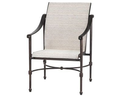 Gensun Morro Bay Cast Aluminum Sling Dining Arm Chair