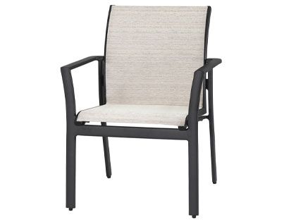Gensun Echelon Cast Aluminum Stackable Sling Dining Arm Chair