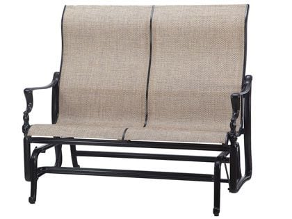 Gensun Bel Air Cast Aluminum Sling High Back Loveseat Glider