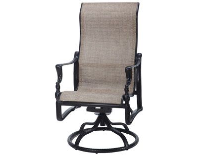 Gensun Bel Air Cast Aluminum Sling High Back Swivel Rocker